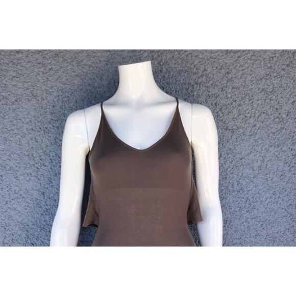 BCBCMAXAZRIA Women’s Size XXS Mocha Brown Maxi Dress Ribbed Knit Scoop Neck $225 - Picture 3 of 5